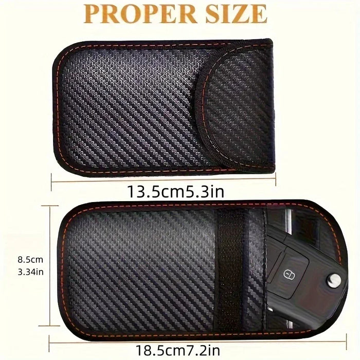 RFID Signal-Blocking Key Pouch — Carbon Fibre Faraday Key Fob Protector