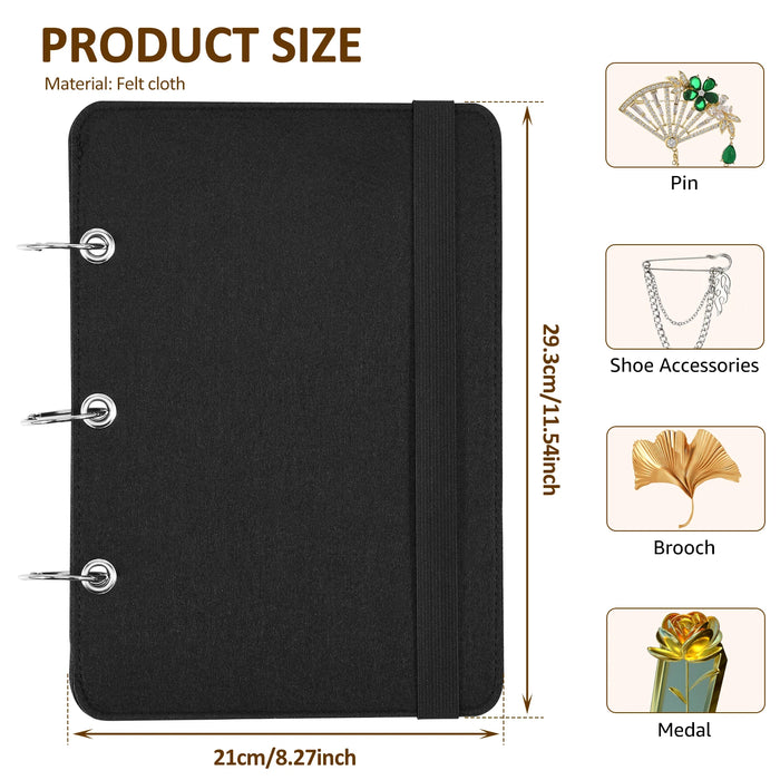 Felt Lapel Pin & Earring Display Panels — Hanging, Detachable Pages