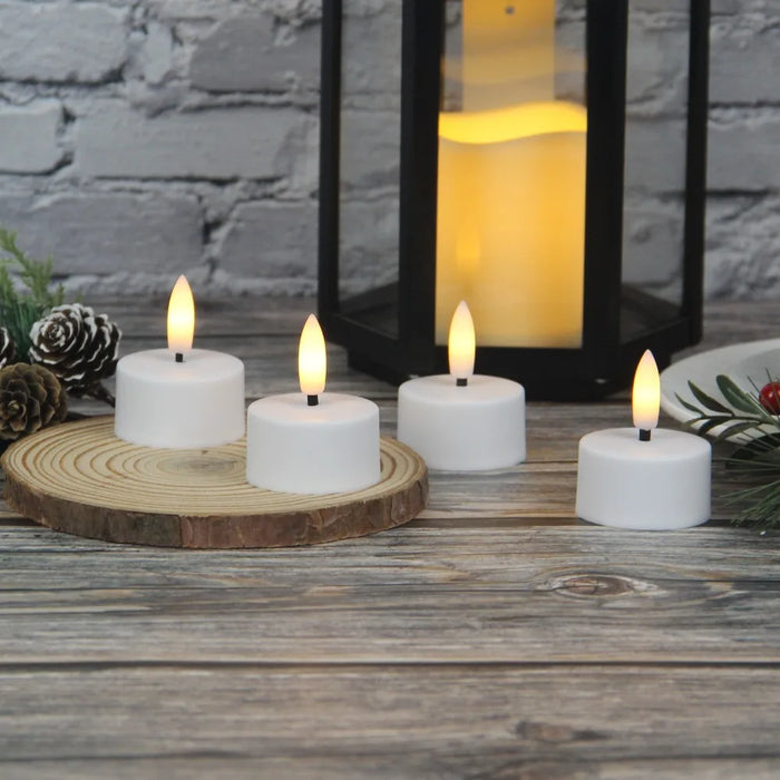 Rechargeable Flameless LED Tea Lights with Remote & Timer — 3D Flicker