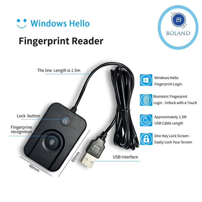 USB Fingerprint Reader for Windows Hello — Secure Biometric Sign-in for Windows 10/11