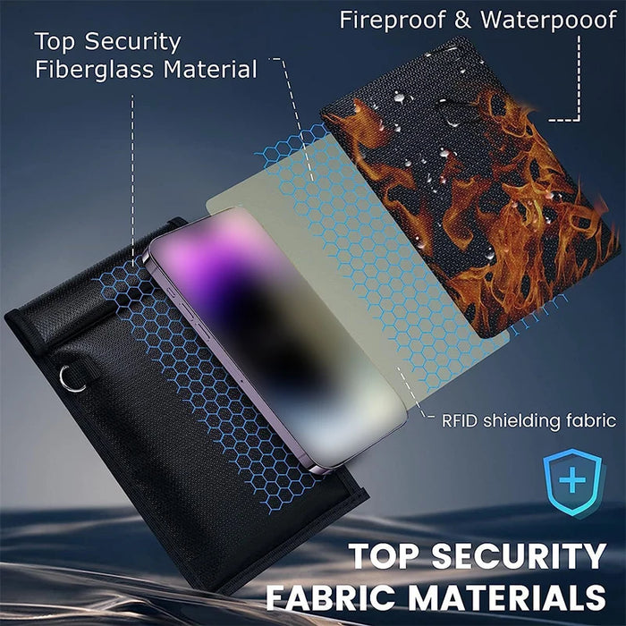 Car Key Signal Shielding Pouch — Waterproof & Fireproof RFID Faraday Bag