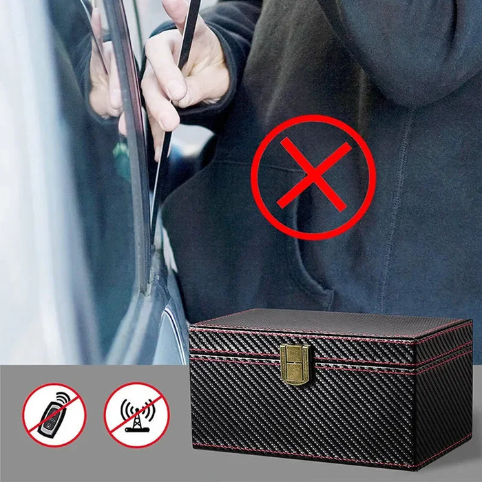 Faraday Signal Shielding Box – Carbon Fibre Texture RFID Key Protector