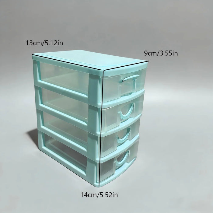 4-layer Transparent Jewellery Storage Box with Rhinestone Detail