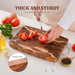 End-grain Acacia Butcher Block Cutting Board with Handle — 395×249×25 mm