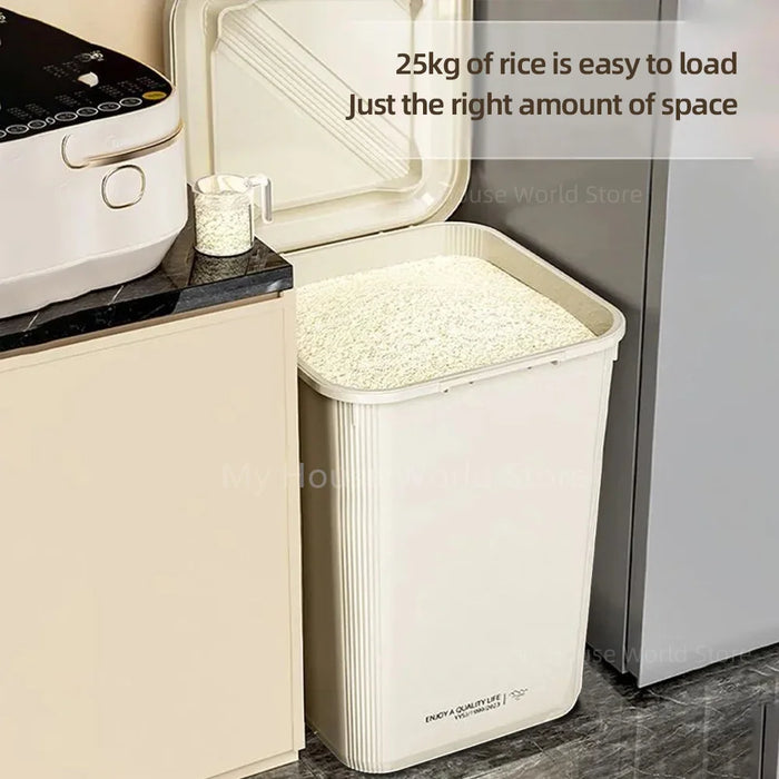 10kg Rice Storage Container – Sealed Grain Dispenser with Buckle & Measuring Cup