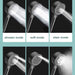 8-Mode High-Pressure Black Handheld Shower Head — Water-Saving, Fall-Resistant