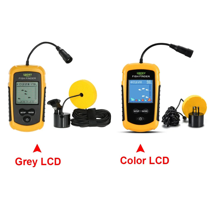 Portable Colour LCD Fish Finder – 100m Depth, Wired Sonar