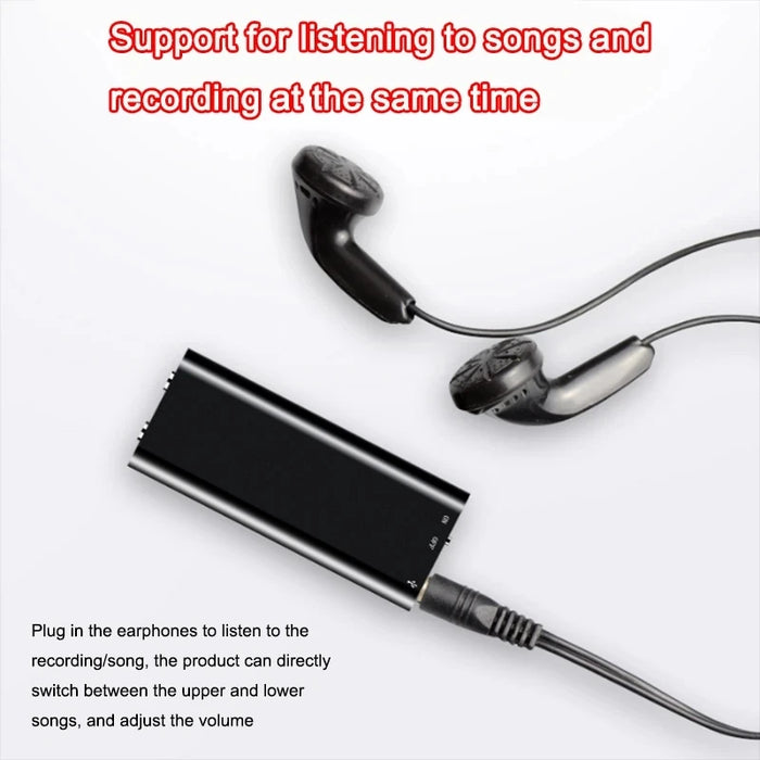 32GB Mini Voice Recorder – Voice-Activated Dictaphone & MP3 Player