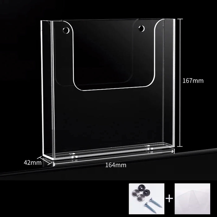 Acrylic Wall-Mounted Brochure Holder - A4/A5 Clear Flyer & Pamphlet Display