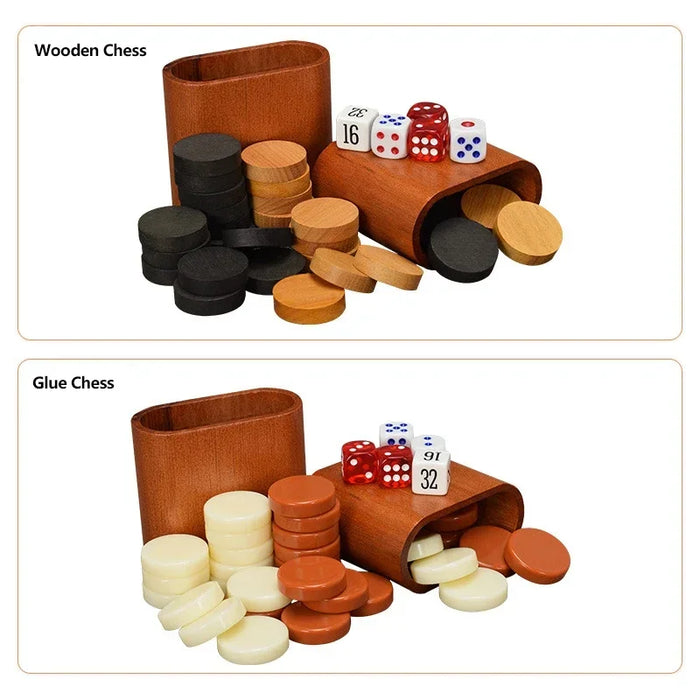 Foldable Wooden Backgammon Set 11–17 inch — Handmade, Foldable Board with Accessories