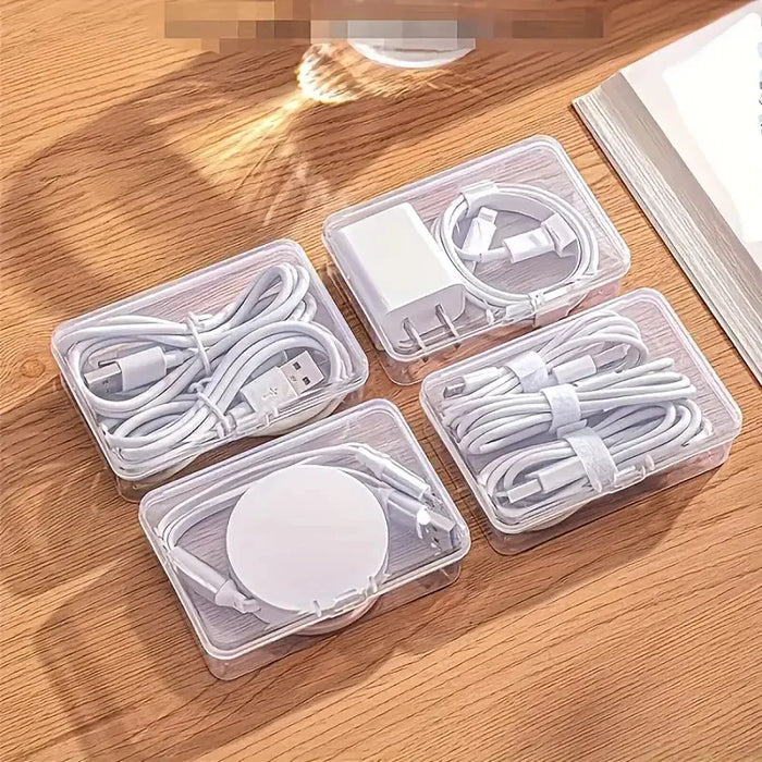 Cable Organiser Storage Box Set — Durable Plastic Cord & Device Storage