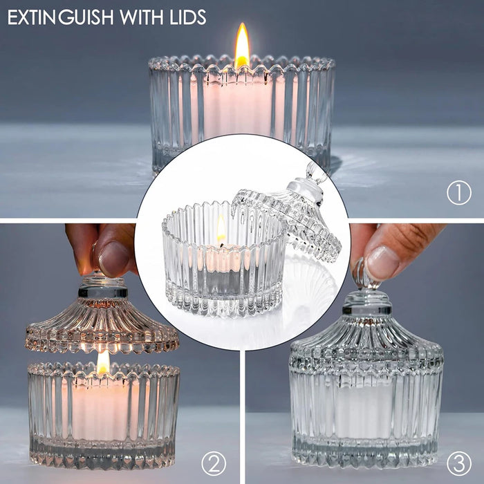 Votive Candle Holders with Lids — Glass Tealight Holders for Weddings & Centrepieces