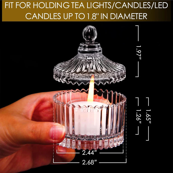 Votive Candle Holders with Lids — Glass Tealight Holders for Weddings & Centrepieces