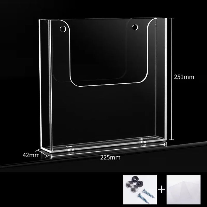 Clear Acrylic Wall-Mount Brochure Holder — Fits A4 & A5