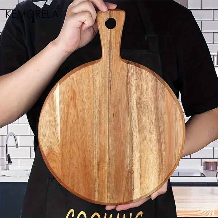 Acacia Wood Cutting Board with Handle — Wooden Chopping & Serving Board