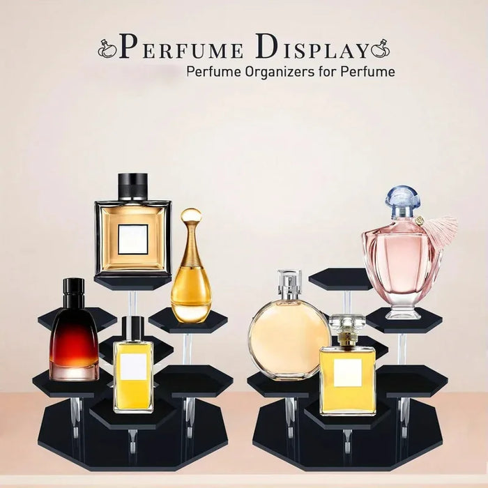 Hexagonal Acrylic Display Stand – Multi-Tier Storage for Jewellery, Cosmetics & Collectibles