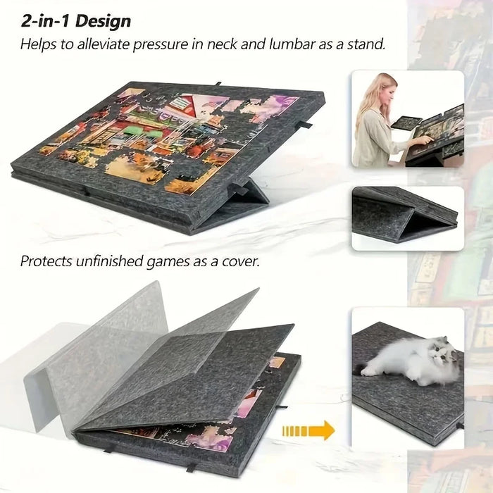 6-in-1 Tiltable Puzzle Board with 6 Drawers — Fits 1,000 Pieces