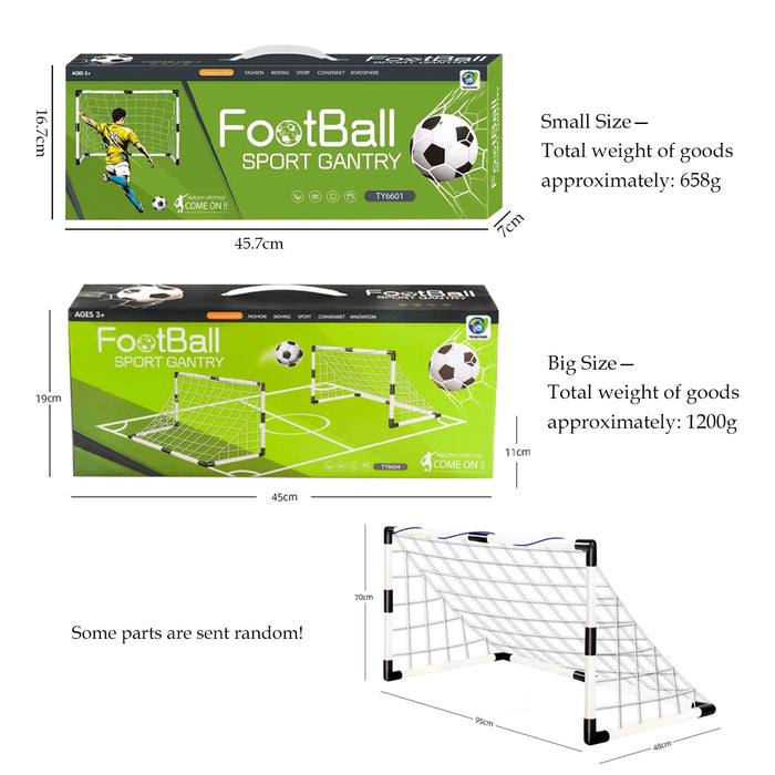 Children's Foldable Football Goal with Pump & Ball — Outdoor Lawn Training Gift
