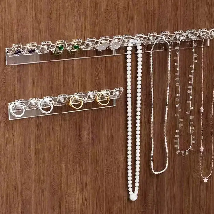 Necklace Storage Rack — 3/6/12/18pcs Wall-Mounted Anti-Tangle Jewellery Display with 8 Hooks