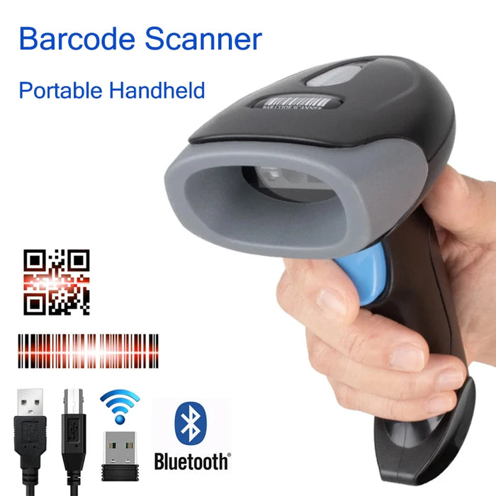 U20 1D/2D Handheld Barcode & QR Scanner — USB · 2.4G Wi‑Fi · Bluetooth