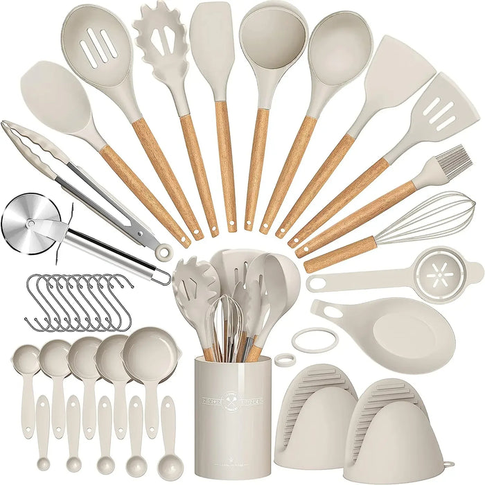 36-piece Silicone Cooking Utensil Set with Holder