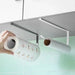 Under-Cabinet Paper Roll Holder – No‑Drill Towel & Cling Film Rack (White/Black)