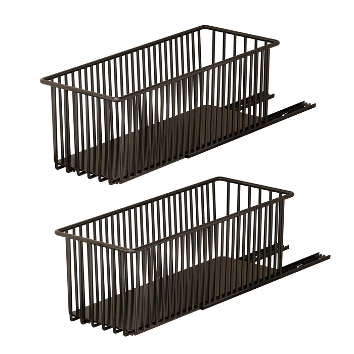 Pull-Out Cabinet Organiser – 2 Pack Carbon Steel Sliding Pantry Drawers