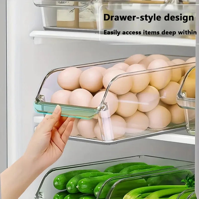 Fridge Can Dispenser & Storage Bin – Clear Fridge Organiser for Cans, Bottles & Pantry