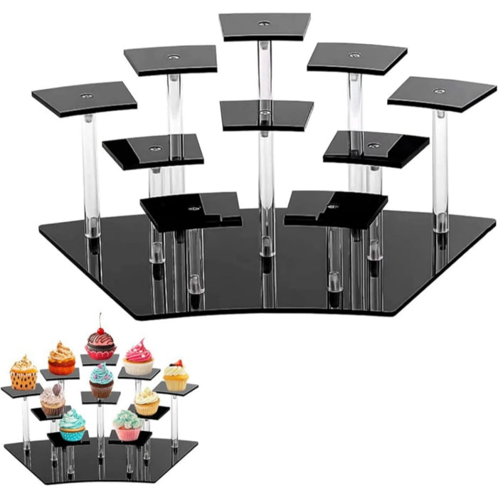 8/10-Tier Acrylic Display Riser Shelf — Layered Stand for Action Figures, Perfume & Desserts