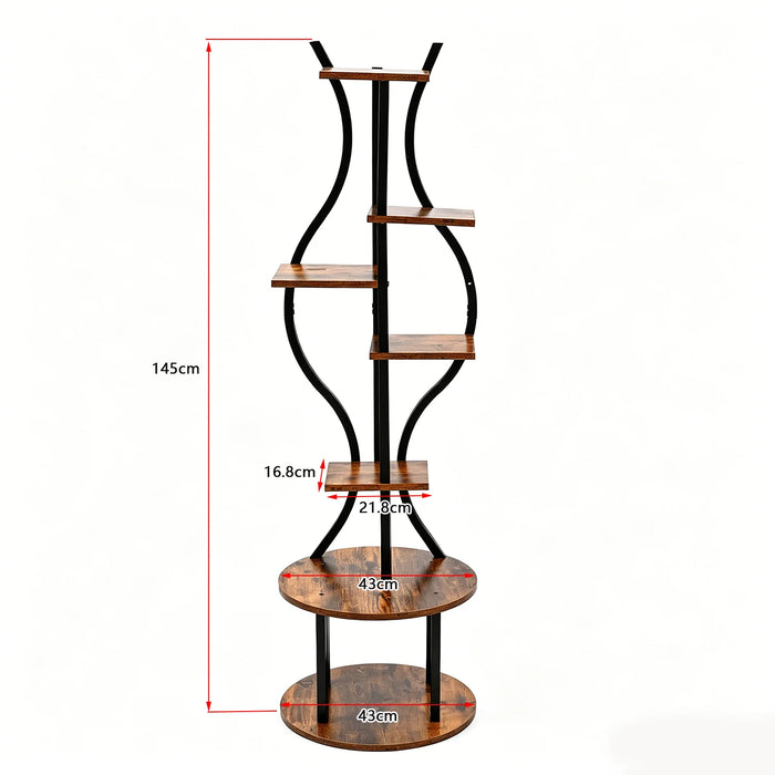 145cm Tall 7-Tier Corner Metal Plant Stand – Indoor & Outdoor Flower Rack