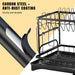 2-Tier Black Carbon Steel Dish Drying Rack with Drip Tray & Utensil Holder