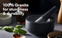 Premium Solid Granite Mortar & Pestle 16cm — Non‑Slip Stone Grinder