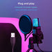 USB Condenser Microphone with RGB Lighting — Noise‑Reducing Streaming & Gaming Mic (Black)