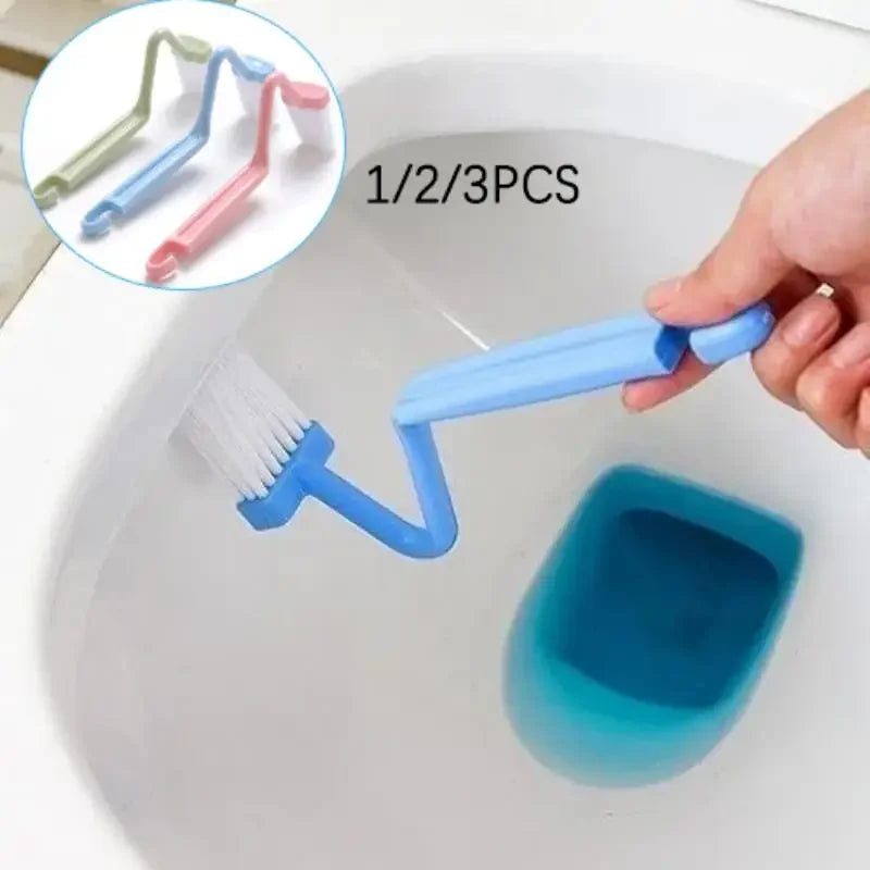 Curved S-Head Toilet Brush with Long Handle and Hanging Hook – 1/2/3 Pack