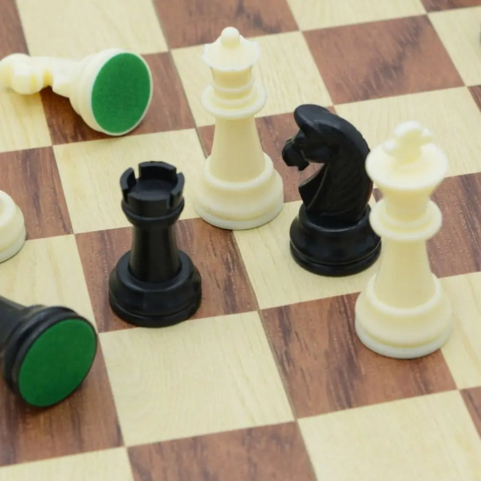 Solid Wooden Magnetic Foldable International Chess Set — Educational Game