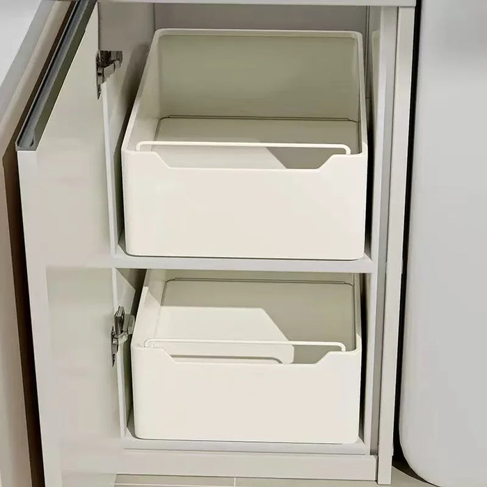 Under-sink Pull-out Drawer Organiser – No-drill Sliding Storage Rack for Kitchen & Bathroom