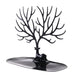 Reindeer Tree Jewellery Stand with Tray — PP Plastic Organiser (Black or White)