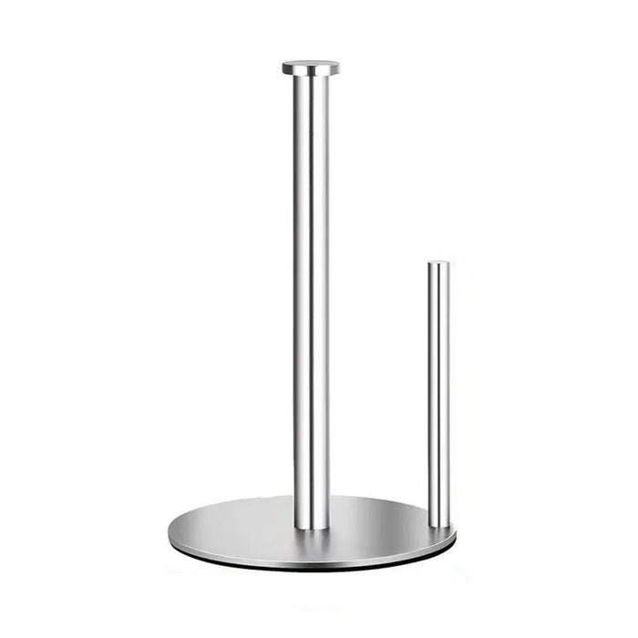 Stainless Steel Kitchen Roll Holder with Weighted Base - Heavy-Duty Countertop Organiser