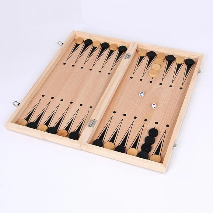 Portable 3‑in‑1 Travel Chess, Checkers & Backgammon Set – Foldable 24 x 24 cm