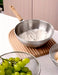 Set of 3 Stainless Steel Mixing Bowls with Measurement Marks — Thickened for Mixing & Kneading