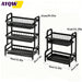 Large 2- or 3-Tier Carbon Steel Dish Rack – Auto-Draining Kitchen Organiser (Black)