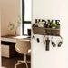 Rustic Wooden Wall-Mounted Organiser with Shelf and 7 Hooks
