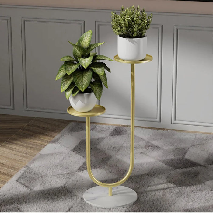 Metal Vertical Plant Stand with Dual Holders – Pot Rack for Living Room, Balcony & Office