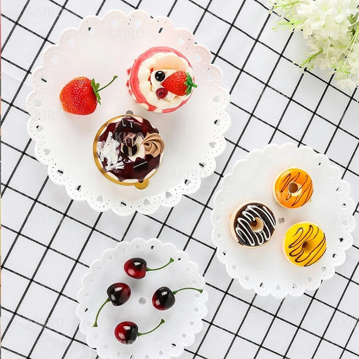 3-Tier ABS Cake Stand — Fruit & Dessert Display (Black or White)