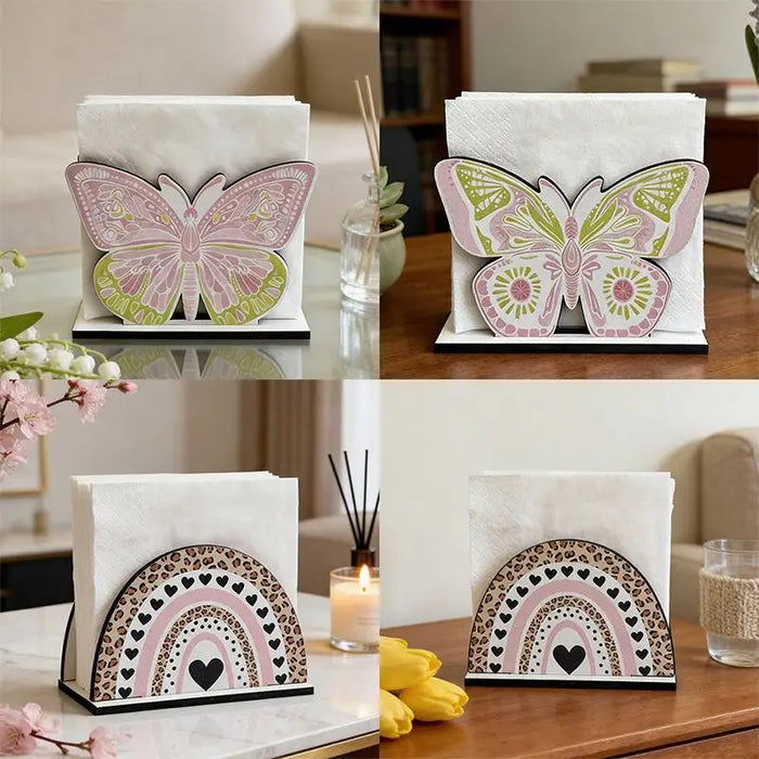 Wooden Napkin Holder Tissue Box – Countertop Dispenser for Kitchen & Dining