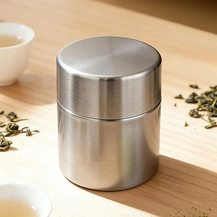 304 Stainless Steel Matcha Jar with 40‑Mesh Sieve — Airtight Tea & Powder Canister