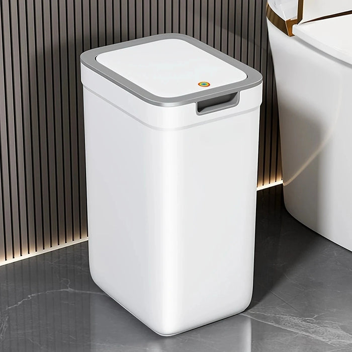 Touchless Wall-Mounted Bathroom Bin — Odour-Sealing Rectangular Plastic, 9L (White)