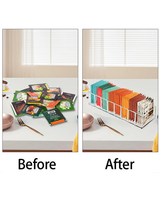 Tea Bag Storage Box — Plastic Kitchen Drawer & Countertop Organiser