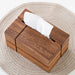 Walnut Solid Wood Tissue Box — Classic Desktop & Living Room Case