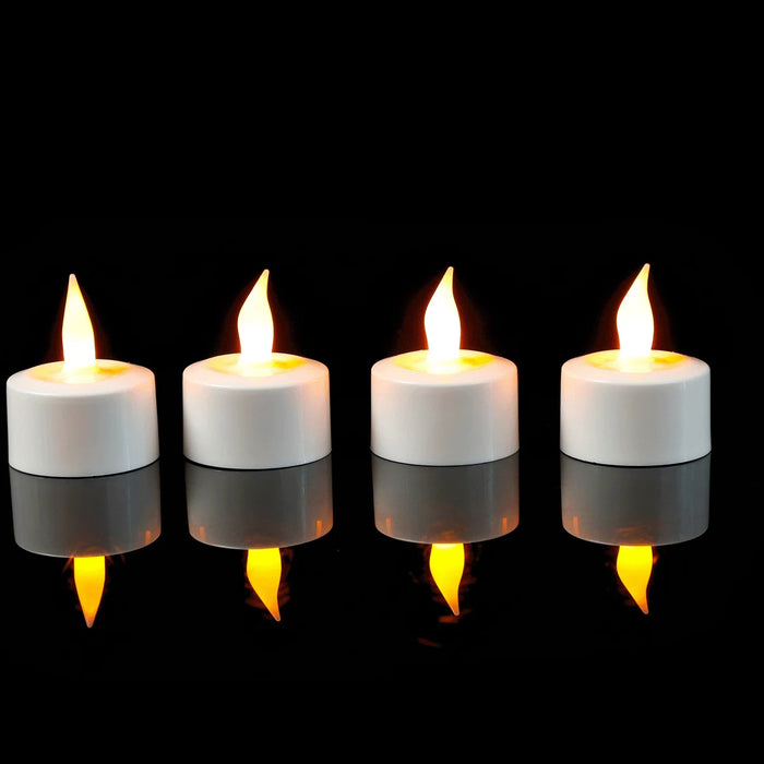 Rechargeable LED Tea Candles — Warm Yellow Flameless Pillars (1–4 pcs)